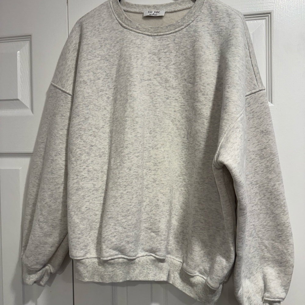 Essentials Gray Crewneck Sweater Soft Fleece